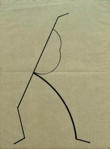 舞蹈帕卢卡（Palucca）拍照后的解析图，向上弯曲的曲线支撑 作者 瓦西里·康定斯基