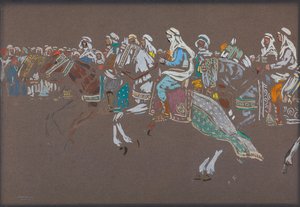 阿拉伯骑兵队，1905年。 作者 瓦西里·康定斯基