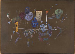 《绕线而行》，1943年。 作者 瓦西里·康定斯基