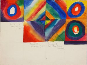 带有绘画技术信息的色彩研究》，1913年。 作者 瓦西里·康定斯基