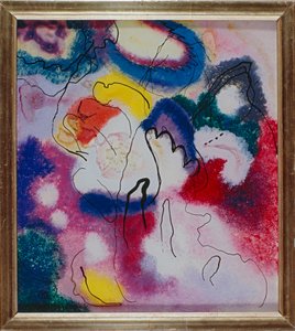 红色染色玻璃画 作者 瓦西里·康定斯基