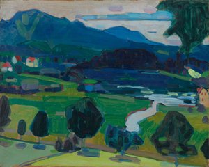 默尔瑙 - 施塔特湖美景 作者 瓦西里·康定斯基
