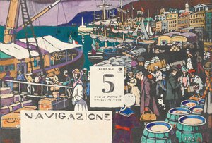船舶海报的研究，1906年。 作者 瓦西里·康定斯基