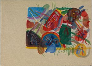 水彩画 有森林和彩虹，1913年。 作者 瓦西里·康定斯基