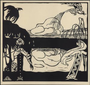 两只鸟。 1907年 作者 瓦西里·康定斯基