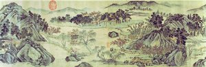 王维题为“桃源必经”的桃花源泉。