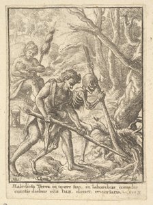 亚当犁地》出自《死亡之舞》，1651年。 作者 瓦茨劳斯·霍拉尔