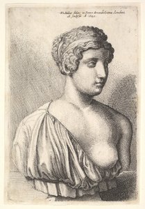 女人的古董半身像，1645年。 作者 瓦茨劳斯·霍拉尔