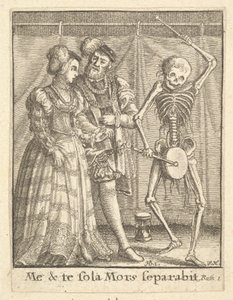 一对来自死亡之舞的新娘，1651年。 作者 瓦茨劳斯·霍拉尔