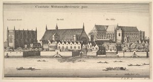 Ciuitatis Westmonasteriensis pars Westminster from the River, 1647. 作者 瓦茨劳斯·霍拉尔
