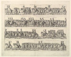 查尔斯二世通过伦敦加冕游行，1662年。 作者 瓦茨劳斯·霍拉尔