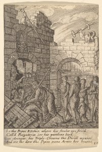 堕入地狱，1625-77年。 作者 瓦茨劳斯·霍拉尔