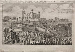 斯特拉福德伯爵的死刑，1641年。 作者 瓦茨劳斯·霍拉尔