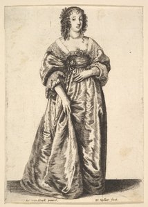 站立的女士形象，1625-77年。 作者 瓦茨劳斯·霍拉尔