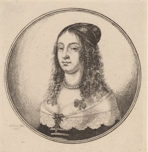 头发上有蝴蝶结的女士，1646年。 作者 瓦茨劳斯·霍拉尔