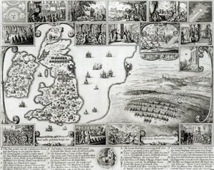 内战英国地图和布拉格看法，1632