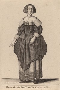 Mercatoris Parisiensis Vxor, 1643。 作者 瓦茨劳斯·霍拉尔
