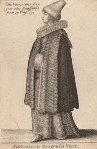 Mercatoris Pragensis Vxor，1642年。 作者 瓦茨劳斯·霍拉尔