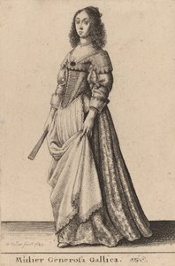 Mulier Generosa Gallica, 1643. 作者 瓦茨劳斯·霍拉尔