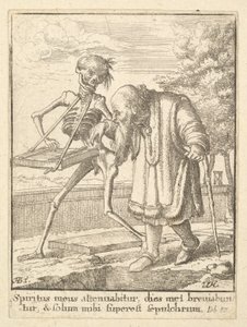 老人，来自《死亡之舞》，1651年。 作者 瓦茨劳斯·霍拉尔