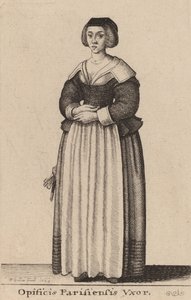 Opificis Parisiensis Vxor, 1643. 作者 瓦茨劳斯·霍拉尔