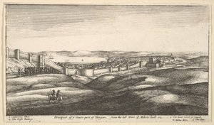 1669-73年，在白厅西山上，丹吉尔下部的前景。 作者 瓦茨劳斯·霍拉尔