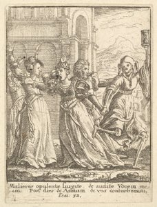 女王，来自《死亡之舞》，1651年。 作者 瓦茨劳斯·霍拉尔