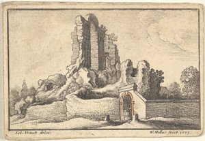 罗马Esquiline山上的废墟和铁门，1673年。 作者 瓦茨劳斯·霍拉尔
