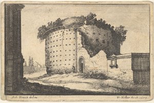 圆形建筑的废墟，1673年。 作者 瓦茨劳斯·霍拉尔