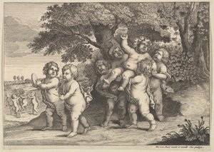 七个男孩（1625-77）。 作者 瓦茨劳斯·霍拉尔