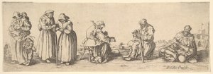 六名男女乞eg，1630年。 作者 瓦茨劳斯·霍拉尔