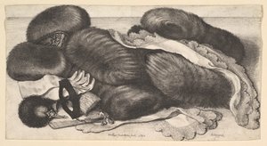 静物画，有一组马夫，一双手套，风扇，面具和两条手帕，1647年。 作者 瓦茨劳斯·霍拉尔