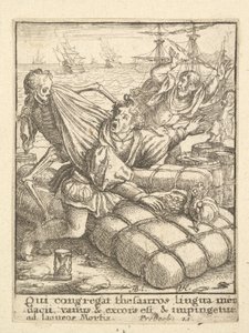 《商人》，摘自《死亡之舞》，1651年。 作者 瓦茨劳斯·霍拉尔