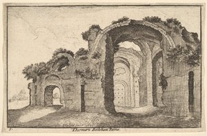 戴克里先，1651浴场的Thermaru diocletiani废墟。 作者 瓦茨劳斯·霍拉尔