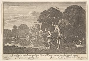 托比亚斯和天使，1644-52年。 作者 瓦茨劳斯·霍拉尔