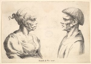 两个头像，1625-77。 作者 瓦茨劳斯·霍拉尔