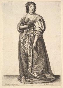 全长女士，以安东尼·范·戴克（Anthony van Dyck）为例，1625-77。 作者 瓦茨劳斯·霍拉尔