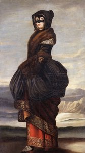 冬季：风景如画的女士，穿着异国服饰，戴着面具，穿着整齐的风景 作者 瓦茨劳斯·霍拉尔