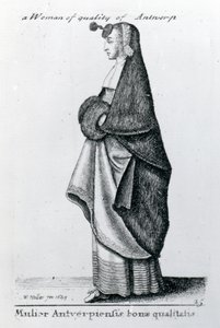 安特卫普的质量女人，1643年 作者 瓦茨劳斯·霍拉尔