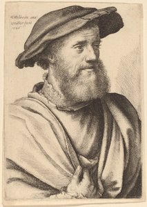留着胡子的男人向右看（Hans Holbein?） 作者 小汉斯·霍尔拜因之后的瓦茨拉夫·霍拉尔