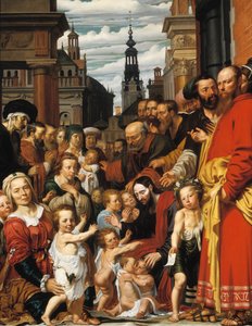 让小孩子们到我这里来 作者 Werner Jacobsz。范登瓦尔克特