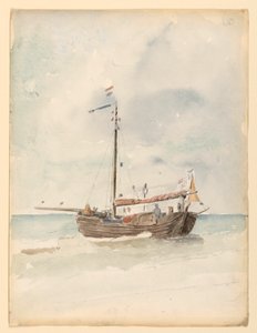 一艘荷兰驳船，1887 年 8 月 20 日 作者 小惠特尼·沃伦