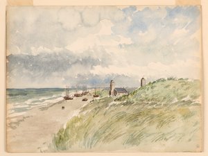 绘画，荷兰卡蒂维海岸，1887 年 8 月 21 日 作者 小惠特尼·沃伦