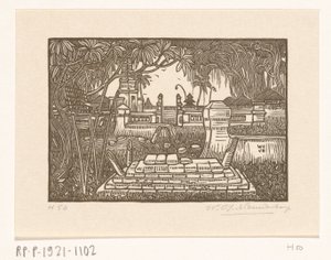 巴厘岛辛格拉加附近的墓地
巴厘岛公墓 作者 Wijnand Otto Jan Nieuwenkamp（艺术家签名）