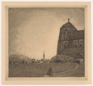 韦尔的景色（原标题） 作者 Wijnand Otto Jan Nieuwenkamp（艺术家签名）