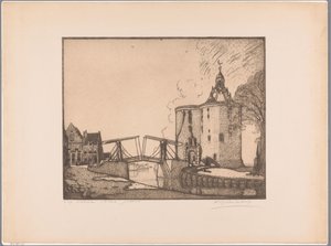 恩克惠曾的德洛梅达利斯景观
Enkhuizen，Dromedaris（原物上的标题） 作者 Wijnand Otto Jan Nieuwenkamp（艺术家签名）