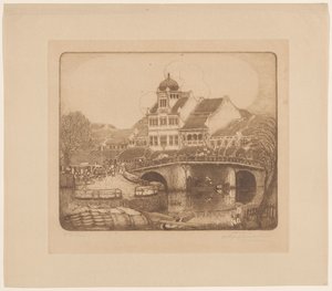 Sluyters  Co. 公司的办公楼。Kali Besar Batavia（原标题） 作者 Wijnand Otto Jan Nieuwenkamp（艺术家签名）