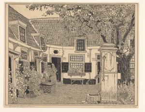 哈勒姆的 Hofje van Loo 作者 Wijnand Otto Jan Nieuwenkamp（艺术家签名）