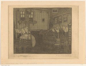 恩克惠曾海港上的房屋
恩克惠泽的布尔特耶（原标题） 作者 Wijnand Otto Jan Nieuwenkamp（艺术家签名）