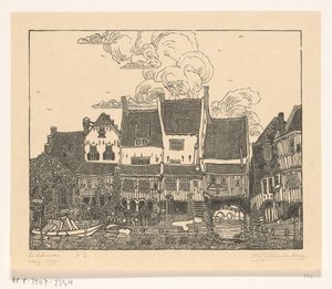 恩克赫伊曾港口的房屋 恩克赫伊曾港（原名） 作者 Wijnand Otto Jan Nieuwenkamp（艺术家签名）